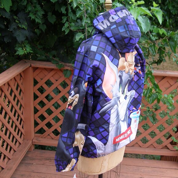 NWT size M MENS Tom and Jerry Windbreaker Jacket All Over Print - Picture 6 of 12